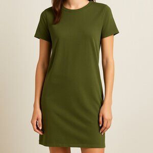 Old Navy Dark Green Mini T-Shirt Dress